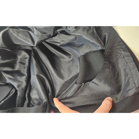 The avenue vintage sz 16 lined black wrap skirt classic modest casual midi - Picture 8 of 8